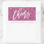 Proost Hot Pink Glitter Mini Wijn Champagne Label (Tas)