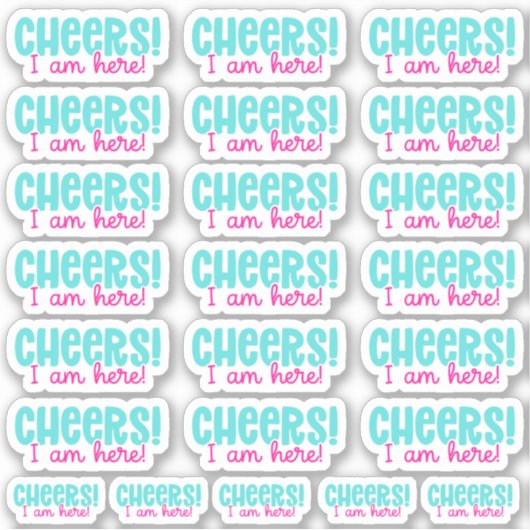 Proost! Ik ben hier! vinylsticker Sticker (Voorkant)