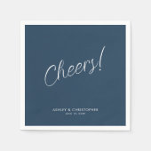 Proost! Indigo Blau Minimaal Gelegenheid Cocktail Servet (Voorkant)