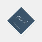 Proost! Indigo Blau Minimaal Gelegenheid Cocktail Servet (Hoek)