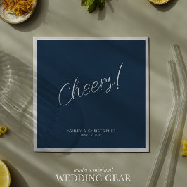 Proost! Indigo Blue Minimal Gelegenheids Cocktail Servet