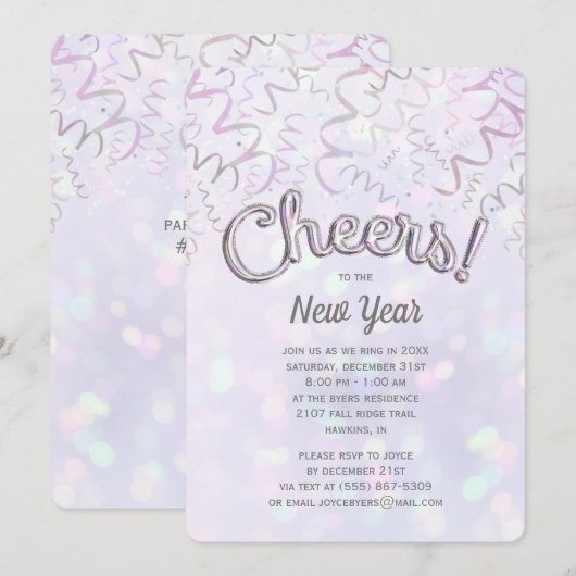Proost iriserende Bokeh oudejaarsavond Kaart (Voorkant / Achterkant)