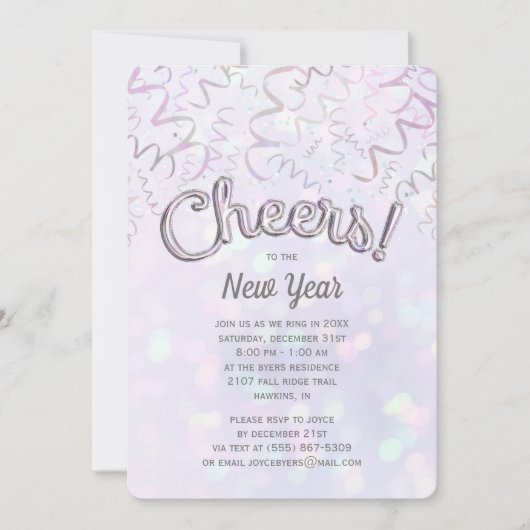 Proost iriserende Bokeh oudejaarsavond Kaart (Voorkant)