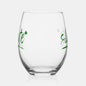 Proost Irish Sláinte Wine Glass - Groen Wijnglas Zonder Voet (Rechts)