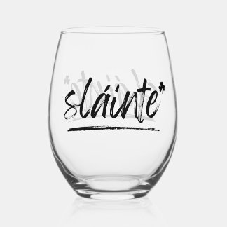 Proost Irish Sláinte Wine Glass Wijnglas Zonder Voet
