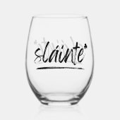 Proost Irish Sláinte Wine Glass Wijnglas Zonder Voet (Achterkant)