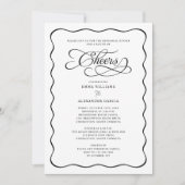 Proost kalligrafie Wavy Border repetitie diner Kaart (Voorkant)