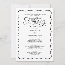 Proost kalligrafie Wavy Border repetitie diner Kaart