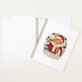 Proost Kerst Oranje Kat Kerstman Hoed Drinkt Ginge Planner (Display)