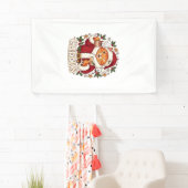 Proost Kerst Oranje Kat Kerstman Hoed Drinkt Ginge Spandoek (Insitu)
