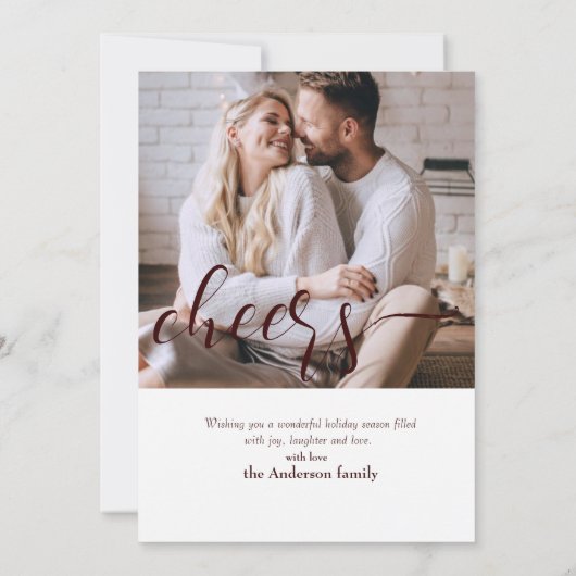 Proost! Kerstmis Modern Script Kerstkaart Kaart (Achterkant)