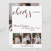 Proost! Kerstmis Modern Script Kerstkaart Kaart (Voorkant / Achterkant)