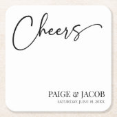 Proost Klassieke moderne minimalistische bruiloft Kartonnen Onderzetters (Voorkant)