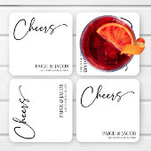 Proost Klassieke moderne minimalistische bruiloft Kartonnen Onderzetters