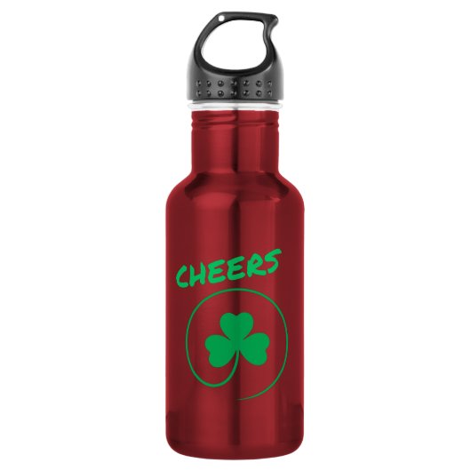 Proost, Klaver, Shamrock, Iers Groen, St. Patrick Waterfles (Voorkant)
