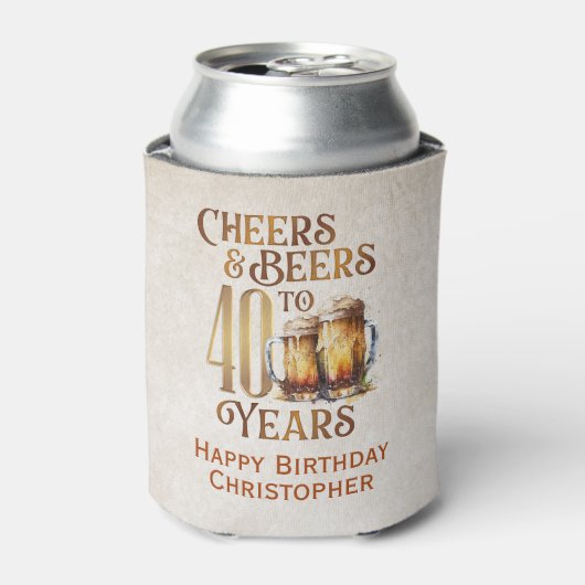 Proost & Koelbox van de 40e verjaardag Blikjeskoeler (Blikje Voorkant)