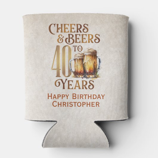 Proost & Koelbox van de 40e verjaardag Blikjeskoeler (Achterkant)