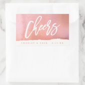 Proost Koraal Waterverf Mini Wijn Champagne Label (Tas)