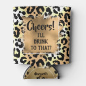 Proost Leopard Animal Print Verjaardag Blikjeskoeler (Voorkant)