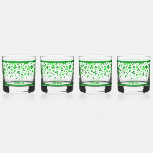 Proost Lucky Ierse Klavertje Design Persoonlijk Ge Whisky Glas (Voorkant)