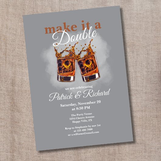 Proost Maak er een dubbel feest van Whiskeyglas Kaart