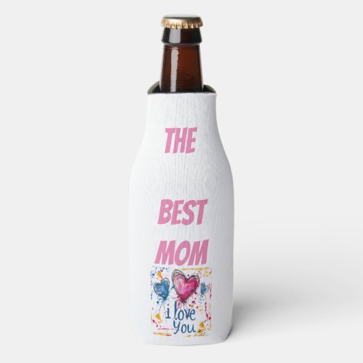 Proost mama! - "De beste moeder" fleskoeler Flesjeskoeler (Fles Voorkant)