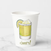 Proost! Margarita Cocktail 21e Verjaardagsfeestje Papieren Bekers (Voorkant)