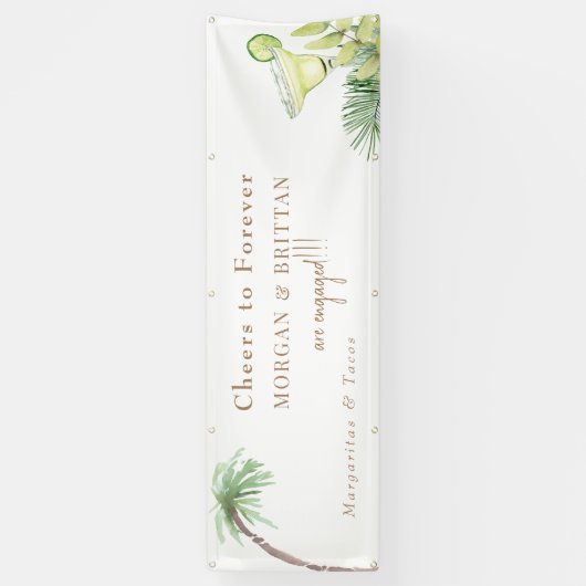 Proost Margaritas & Tacos verlovingsfeest Spandoek (Verticaal)