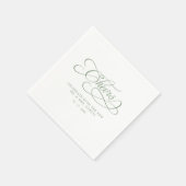 Proost meneer & mevrouw Elegant Wedding Sage Green Servet (Hoek)