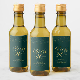 Proost met Goud & Groen 90 jaar, 90ste Verjaardags Wijn Etiket