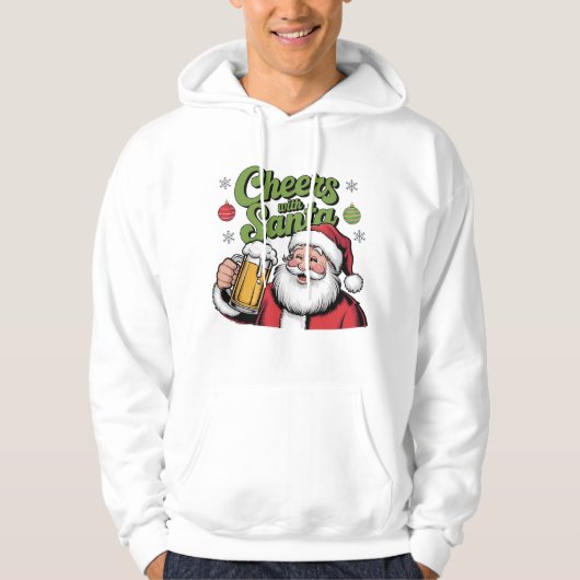 Proost met Santa Cute Christmas Design Hoodie (Voorkant)
