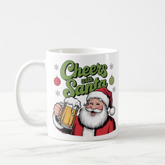 Proost met Santa Cute Christmas Design Koffiemok (Links)