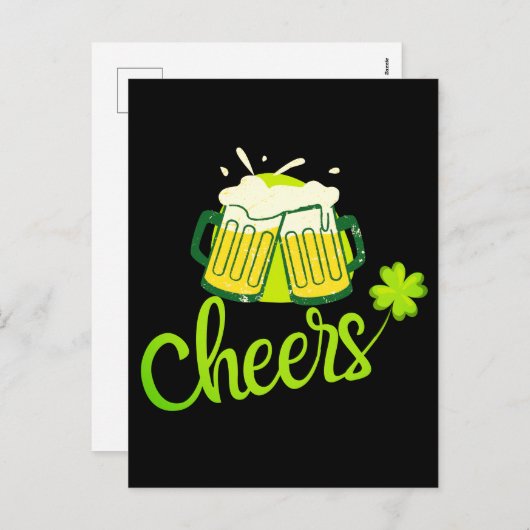 Proost met Shamrock - St. Patrick's Dag Feestdagenkaart (Voorkant / Achterkant)