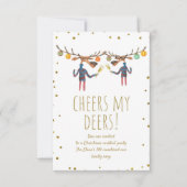 Proost mijn herten feestelijke kerstfeest cocktail kaart (Voorkant)