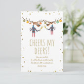 Proost mijn herten feestelijke kerstfeest cocktail kaart (Staand voorkant)