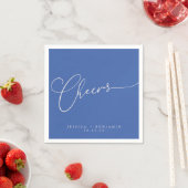 Proost Minimaal Frans Blauw Schrift Aangepast Huwe Servet (Insitu)