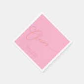 Proost Minimal Roze Oranje Script Afstudeerfeest Servet (Hoek)