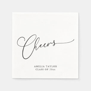 Proost Minimal Zwart Wit Script Afstudeerfeest Servet