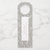 Proost minimalistisch grijs hulstpatroon flessenhanger (Voorkant)