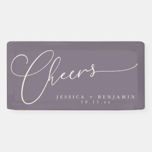 Proost Minimalistisch Pruim Schrift Elegante Trouw Spandoek
