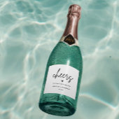 Proost Minimalistische Aangepaste Trouw Sparkling Wijnetiket