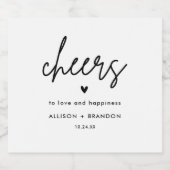 Proost Minimalistische Aangepaste Trouw Sparkling Wijnetiket (Enkel label)