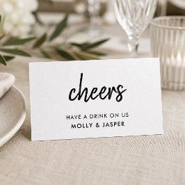 Proost | Minimalistische drankbonkaart voor trouwf Kortingskaartje