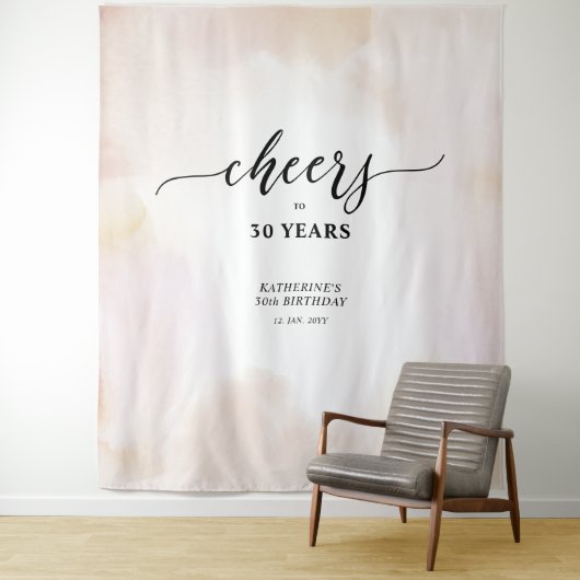 Proost | Minimalistische waterverf volwassenen ver Wandkleed (In situ)