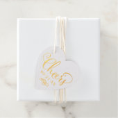 Proost Modern Script Hart Trouwdag Bedankjes Labels (Met doos)