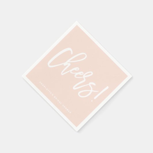 Proost moderne kalligrafie Blush roze bruiloft Servet (Hoek)