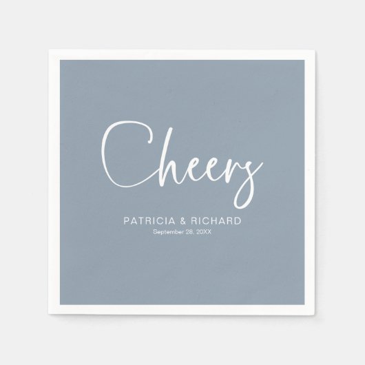 Proost Moderne Kalligrafie Bruiloft Servet (Voorkant)