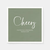 Proost Moderne Kalligrafie Bruiloft Servet (Voorkant)