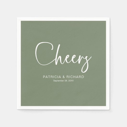 Proost Moderne Kalligrafie Bruiloft Servet (Voorkant)