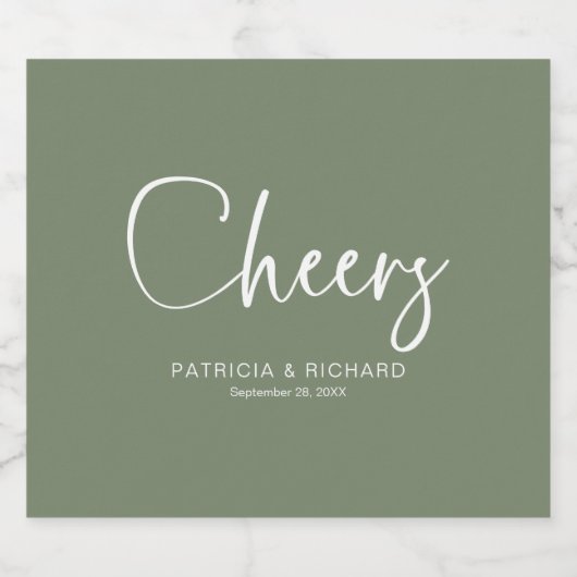 Proost Moderne Kalligrafie Bruiloft Sparkling Wijnetiket (Enkel label)